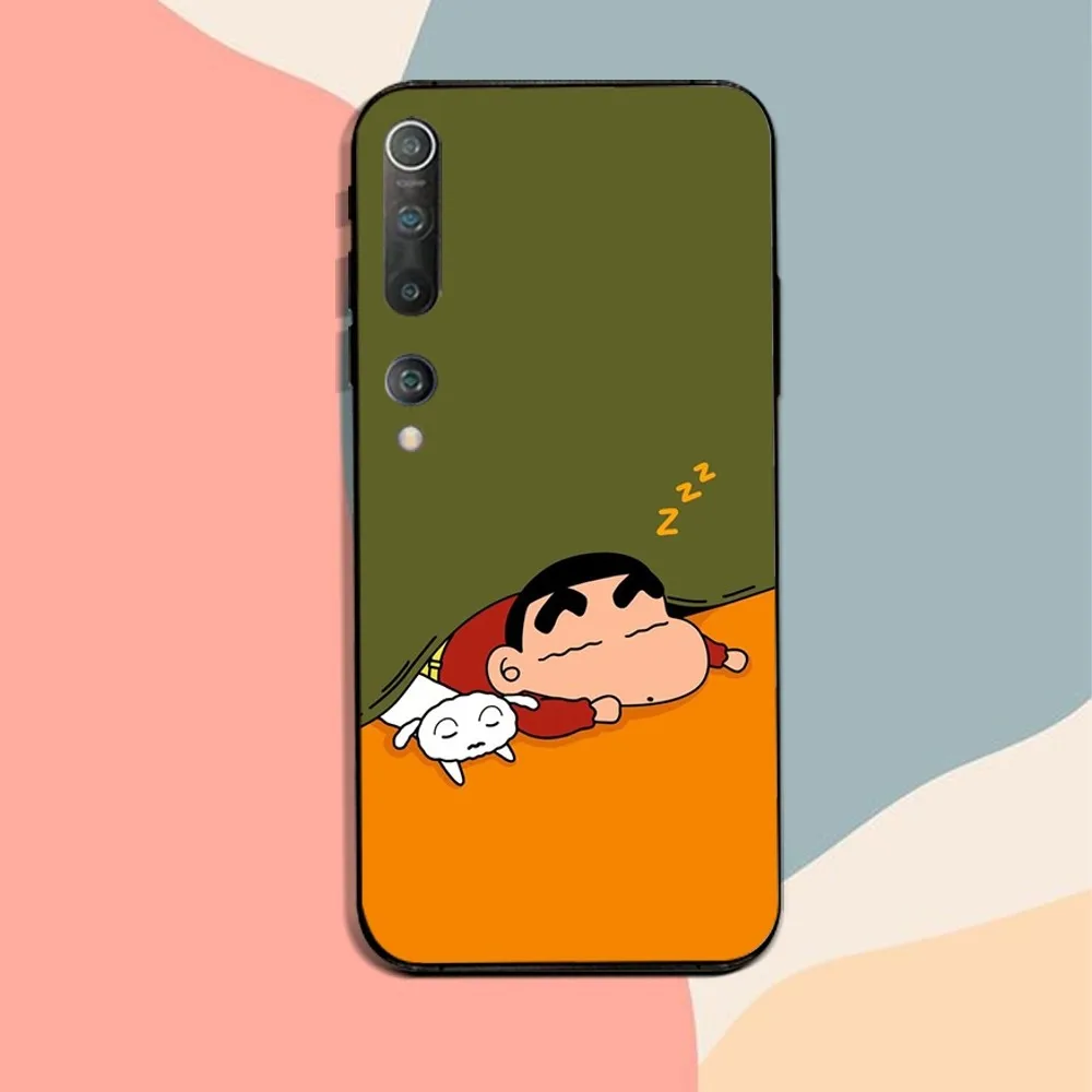 جراب هاتف C-Crayon S-Shin-chan لـ Xiaomi 11 ، Redmi Note 11 ، 5G ، 8T ، 9A ، 9 ، 10T ، Note8Pro ، Note9 ، 12 Super ، Black