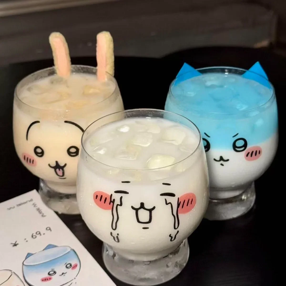 Glass Glass Cup Chiikawa Creative Cartoon Anime Design For Juice Coffee Milk Water Cold Drinks Cute Kawaii Gift Portable New Fun - Aliexpress Deal