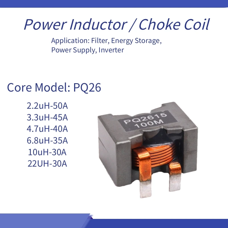 2PCS PQ2615 High Current Flat Copper Wire Inductor Magnetic Core Winding Choke Coil For Power Supply Inverter
