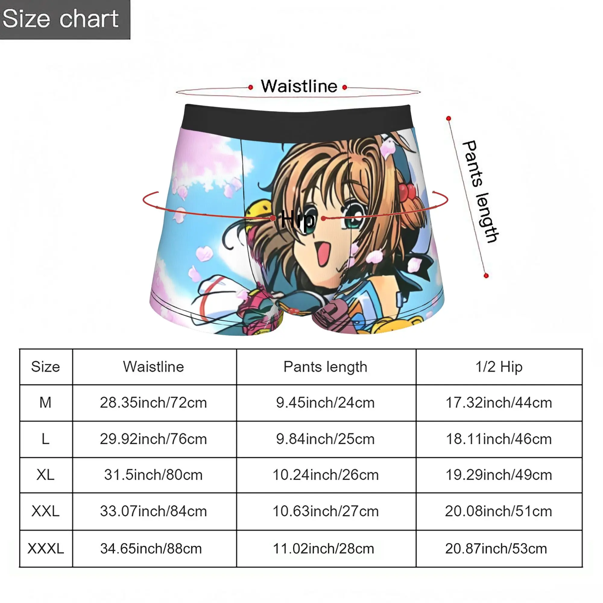 Sakura Magic Rollerblades Bandai Cardcaptor Sakura Underpants Breathbale Panties Man Underwear Print Shorts Boxer Briefs view 5