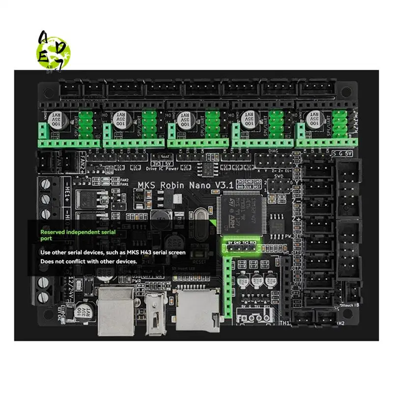 

AED7-MKS Robin Nano V3.1 для 3D-принтера, плата управления, 32-битная материнская плата, поддержка Marlin2.0, поддержка TFT M4 Core