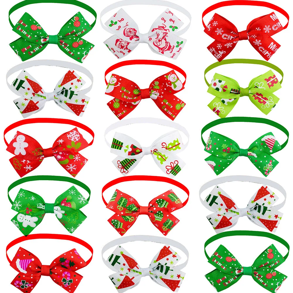 

50/100pcs Fashion Christmas Pet Dog Bow Tie Cute Pet Dog Party Holiday Grooming Products Christmas Bow Tie for Dog Pet Suppplies