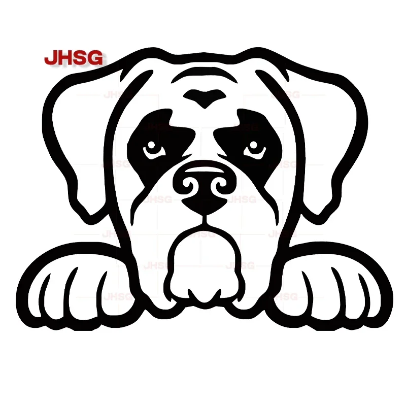

Cool Boxer Dog Peers Fun Vinyl Car Stickers Window Bumper Stickers Car External Accessories