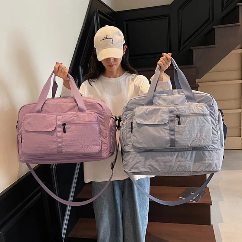 

Спортивная сумка для путешествий, фитнеса, дымохода, уличная сумка для кемпинга и тренировок, сумка через плечо, сумка для сухой и влажной обуви, дорожная сумка для колледжа, багажа