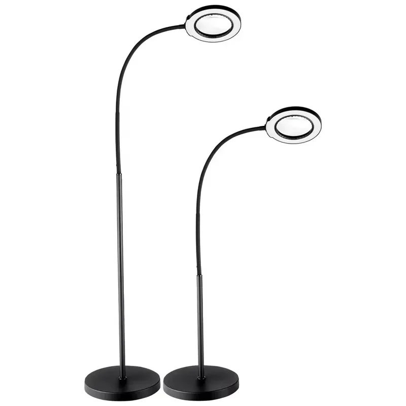 Modern 5 Mode 5 Brightness Magnifying Glass Floor Lamp Professional Beauty Light 3 in 1 Corner Standing Lamp with Clip
