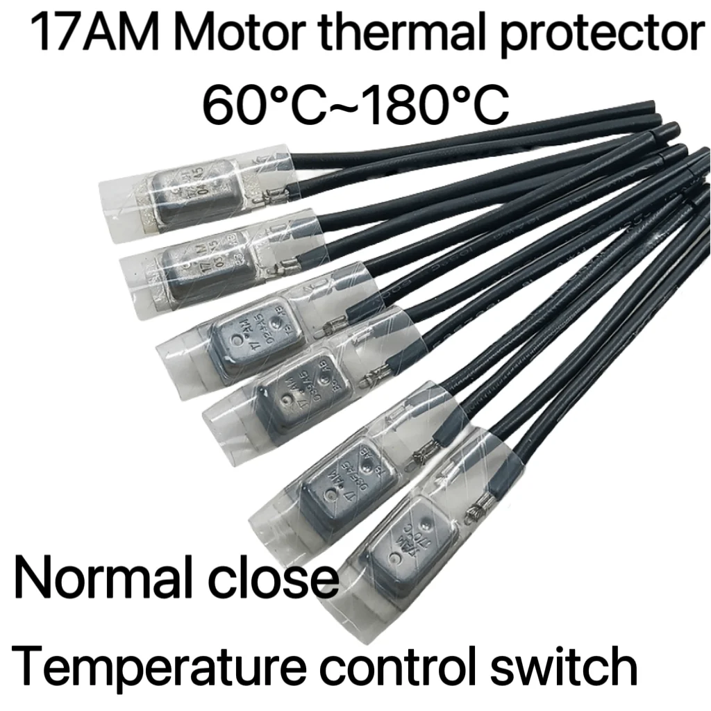 1PCSTemperature control switch 17AM Motor thermal protector 55 degrees to 180 degrees Normal close Temperature controller KLIXON