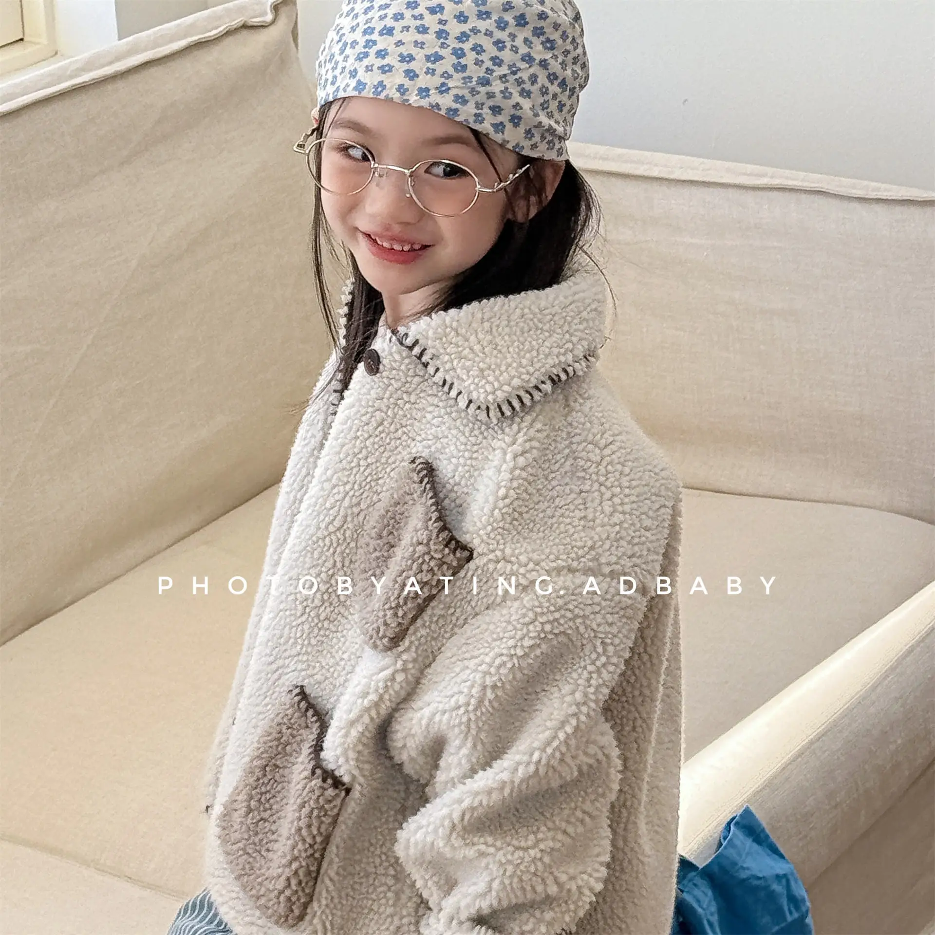 Autumn Winter Baby Girls Parkas Cotton Turn Down Collar Infant Girls Fleece Outerwear Coat Patchwork Toddler Kids Girls Jackets
