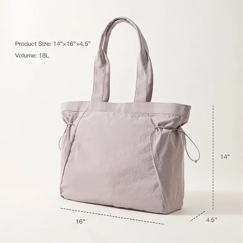 Bolsa tote fashion DE11 2024 para mulheres, bolsa de compras com cincha lateral de 18L