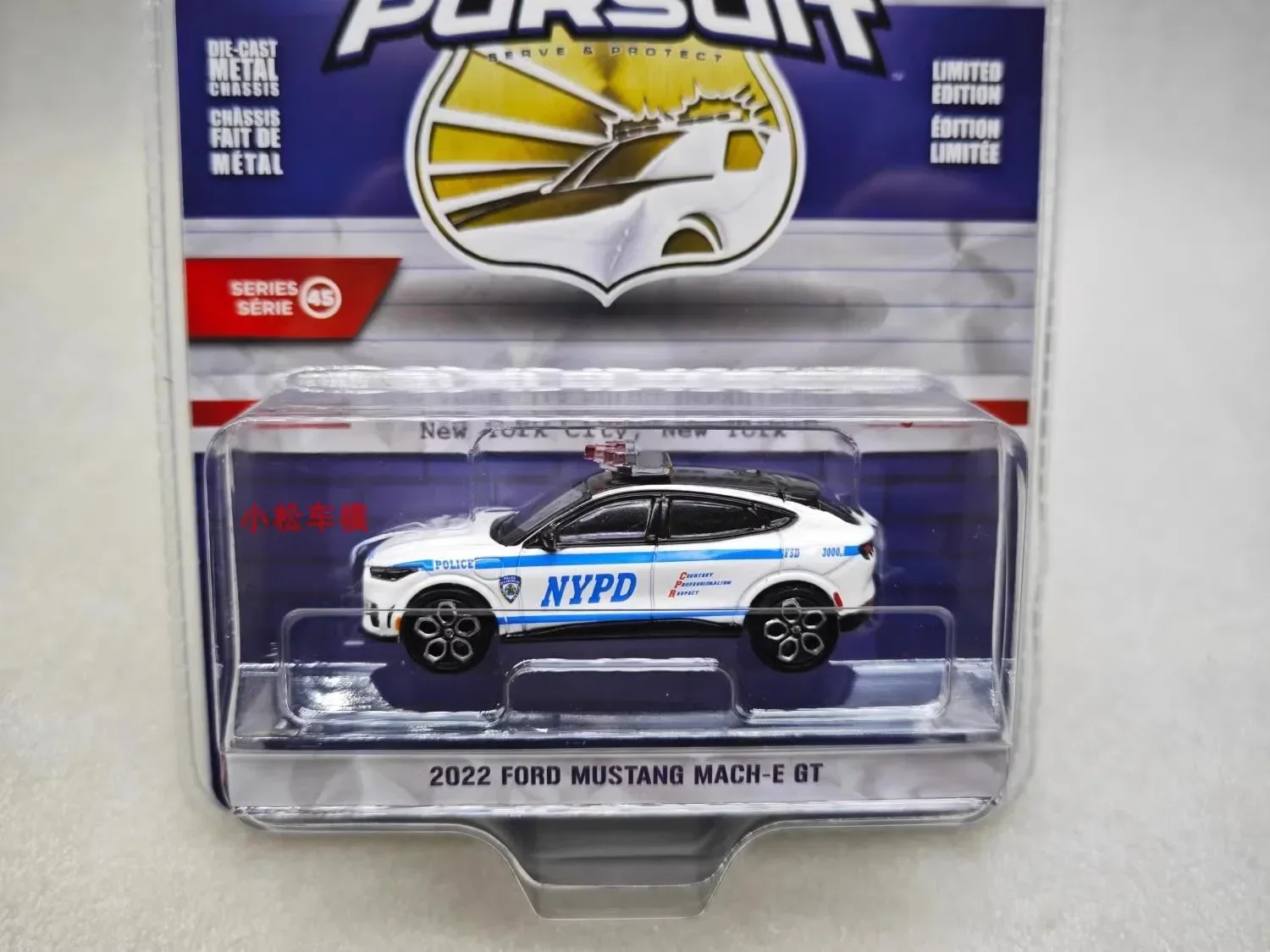 1:64 2022 Ford Mustang Mach-E GT Police Car Diecast Metal Alloy Model Car Toys For Gift Collection