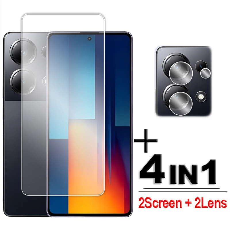 Für poco m6 pro 4g glas für poco m3 m4 m5 m5s m6 pro gehärtetes glas voll kleber klar hd displayschutz für poco m6 pro film