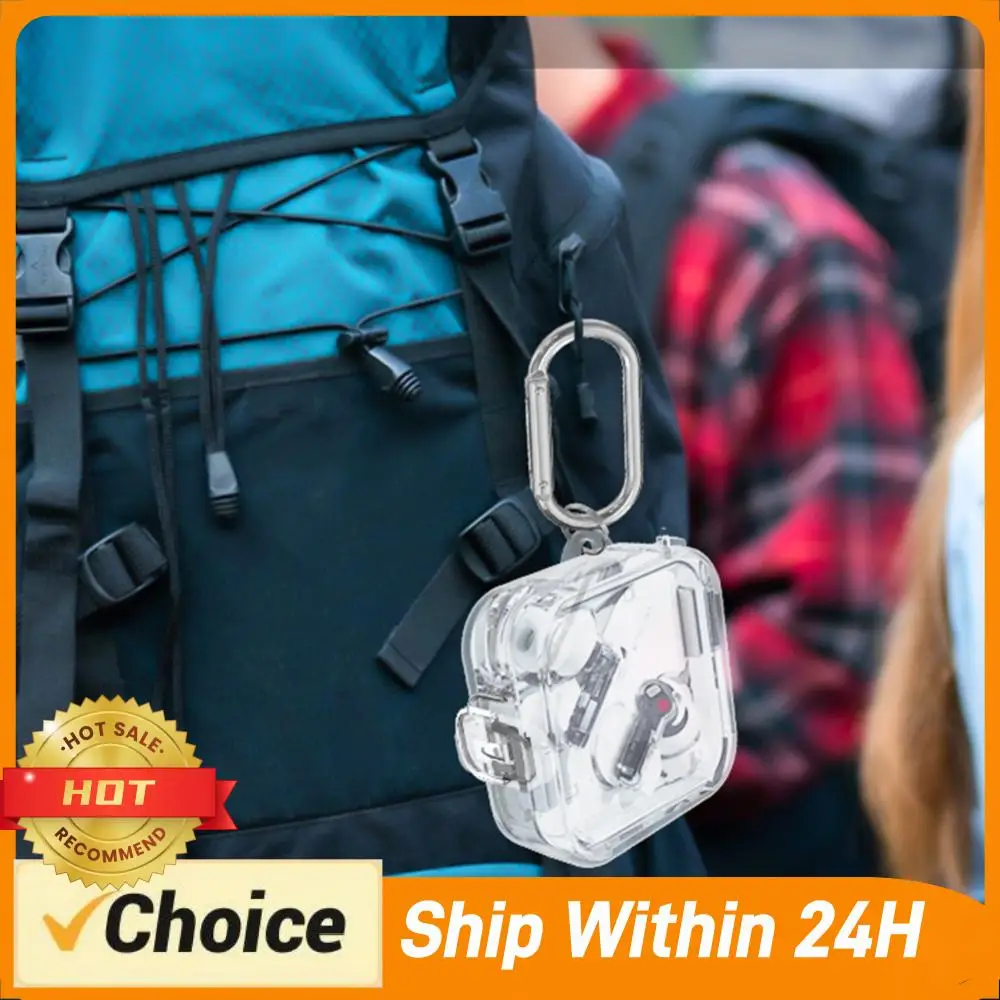 PC Earphone Headphones Cover Clear Candy Color Earphone Sleeve With Lanyard Hook Waterproof Fall-protection for Nothing Ear 2