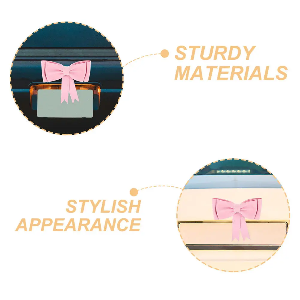 2Pcs Car Bowknot Pendant Fine Automotive Decor for Women Easy Install Trunk Tail Decoration Wedding Car Ribbon Kit Electric