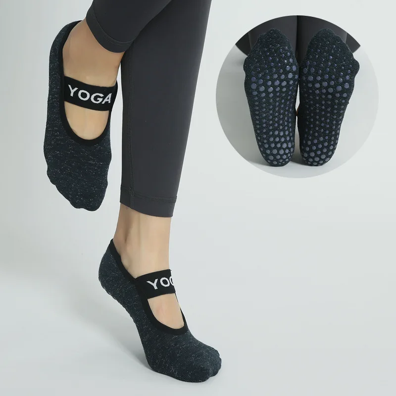 Women Breathable Yoga Socks Silicone Non Slip Pilates Socks Cotton Backless Ladies Fitness Dance Ballet Sports Socks Slippers