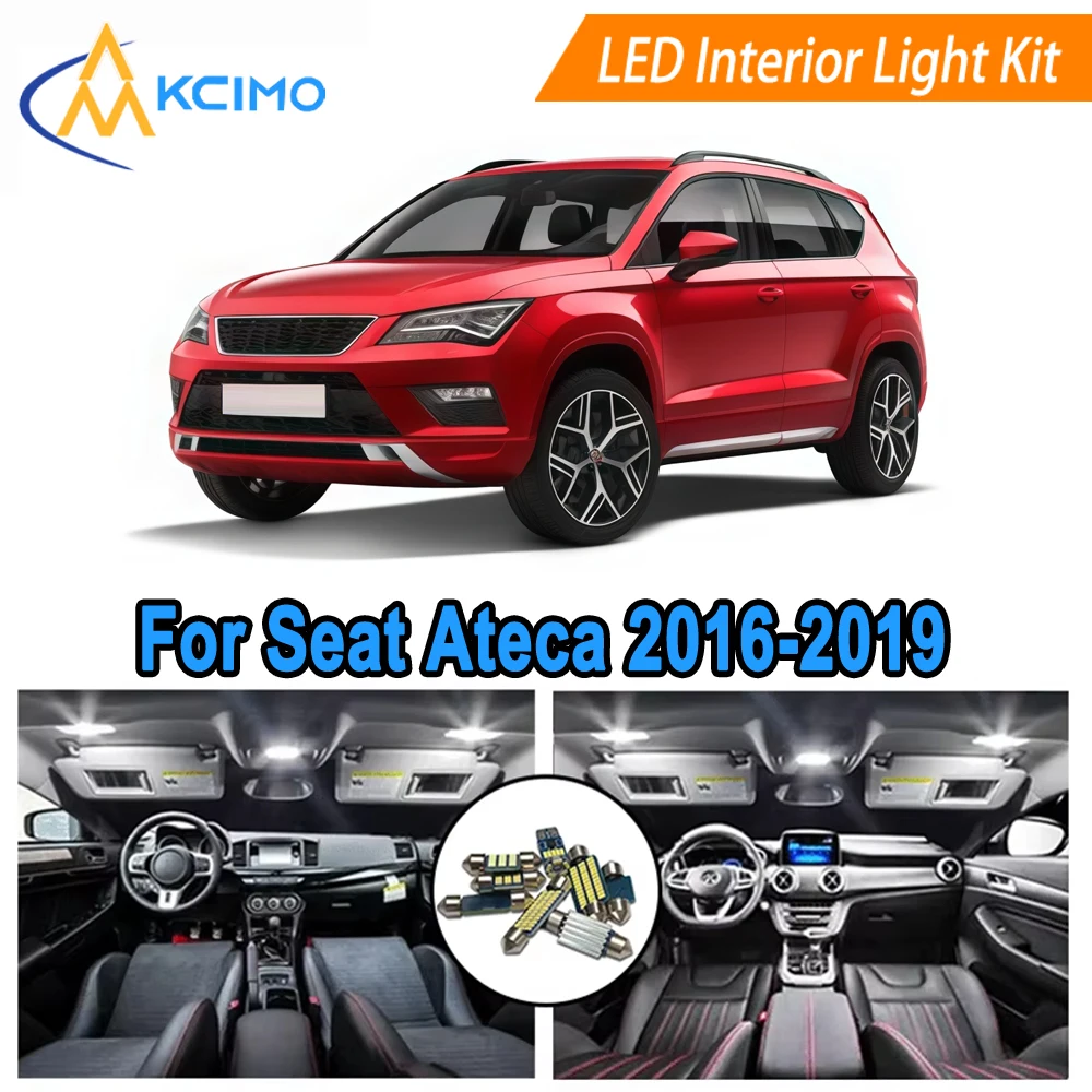 

Super Bright LED Interior Light Kit For Seat Ateca 2016-2019 Dome Map Door License 6000K LED Interior Bulbs Easy Installation