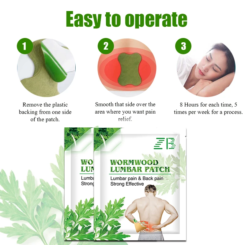 6Pcs Lumbar Spine Patch Relieving Waist Knee Joint Pain Patch Wormwood Extract Plaster for Body Rheumatoid Arthritis Body Care