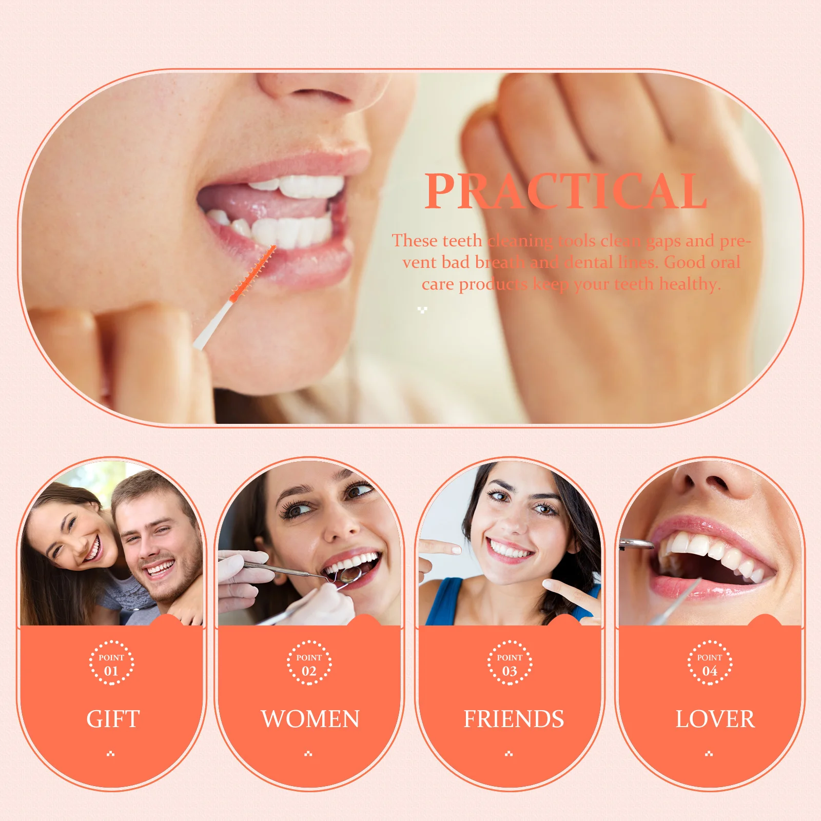 

80Pcs Elastic Interdental Brushes Teeth Cleaner Portable Oral Care Tools Easy Use Tooth Cleaning Supplies Interdental