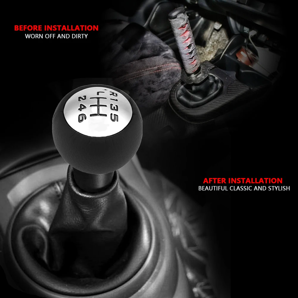 

Car Gear Shift Lever Knob Head 6 Speed For Peugeot 307 308 3008 407 5008 807 Citroen C3 C4 C8