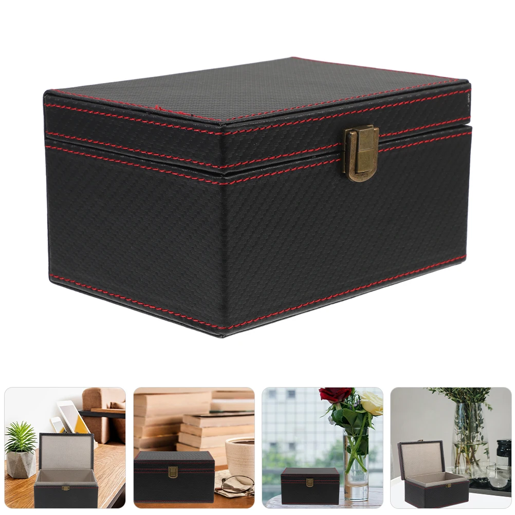 

Car Key Storage Box Cover Remote Protective Bag Carbon Fiber Black Fob Protector Case