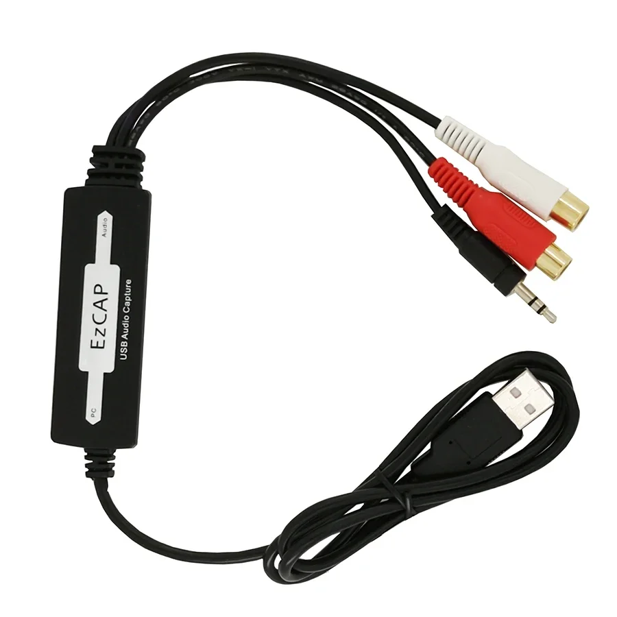 EZCAP216 USB Ses Yakalama plakası Kart cihazı Kasetten CD/MP3 Dönüştürücü MP3 WMA DALGA Kaydedici Ses Dijital RCA R/L 3.5mm