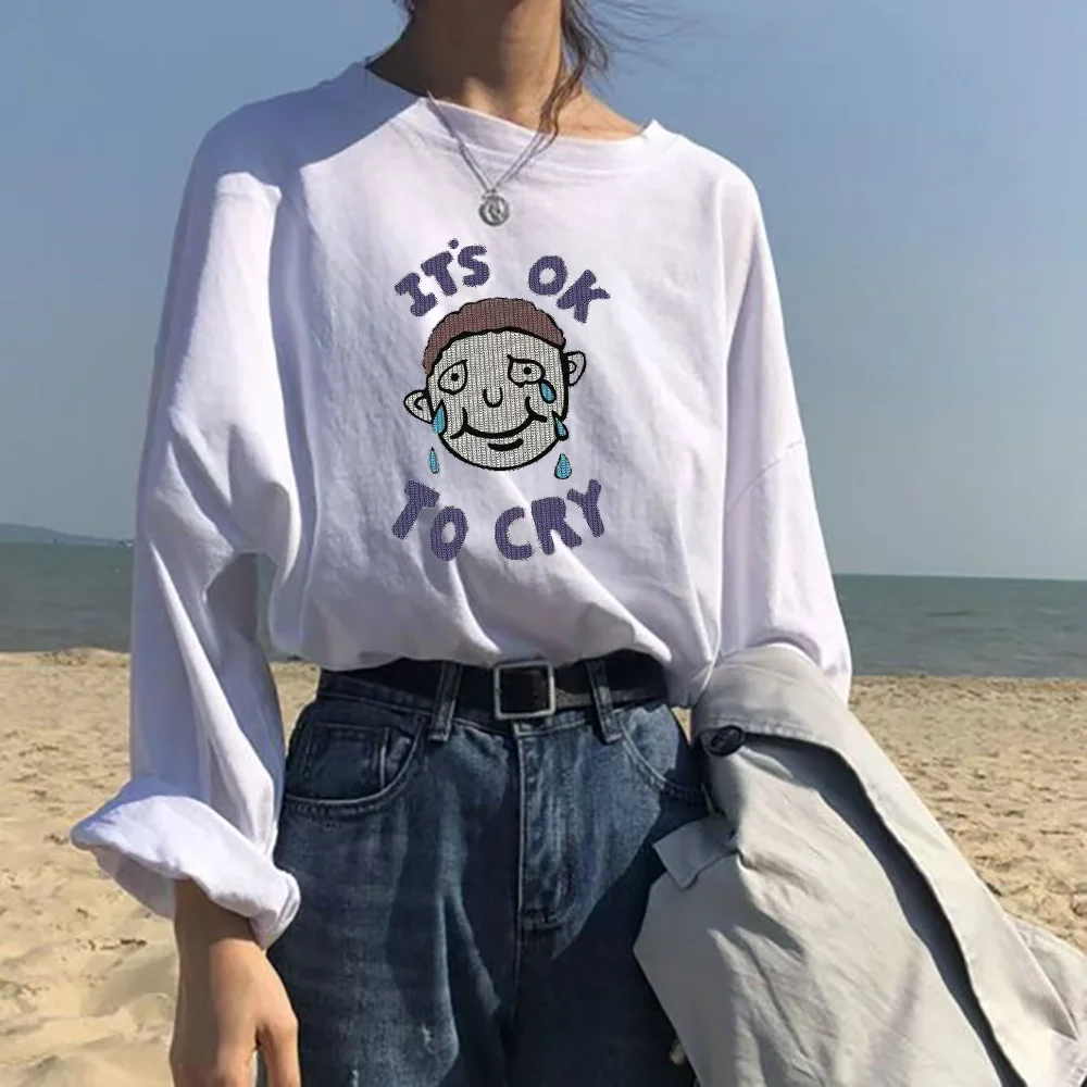 

Crew Neck Ladies' casual T-shirt Trendy clothes Warm top Comfortable Korean version Street style European style Autumn 2024 New