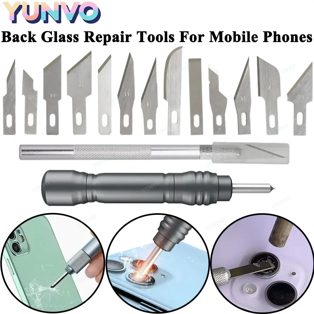 Phone Back Cover Glass Disassembly Tool Kit - Professional Rear Housing Glass Remove Opening Tools for iPhone Samsung Xiaomi