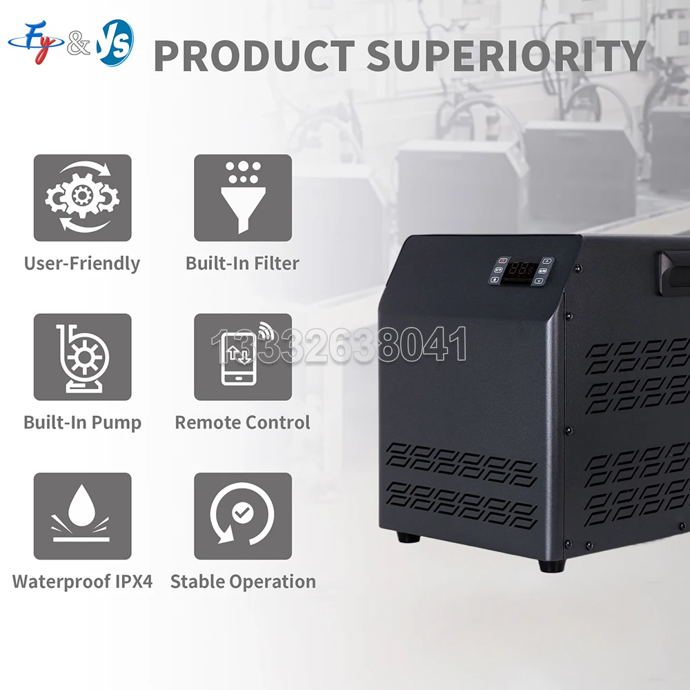 0.3HP Water-Cooled Machine Ice Bath Chiller With Built-In Filter Pump 110/220V Portable Indoor&Outdoor Efficient Cooling