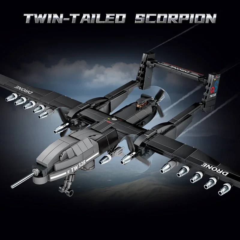 Military Series Military Fighter Model Building Blocks Sets Boys Assembly Aircraft Education DIY MOC Bricks Toys Holiday Gifts