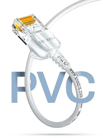 SAMZHE Slim Cat6A RJ45 Internet Cable High Speed 10Gbps 31AWG Support Cat8 Cat7 Network LAN Computer Patch Cable for PC & Gaming