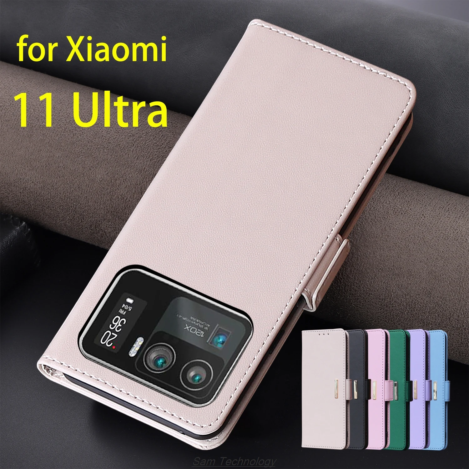 Magnetic buckle Leather Case for Xiaomi Mi 11 Ultra 11Ultra Wallet RFID BLOCKING Flip Cover female Simple Capa Fundas Coque