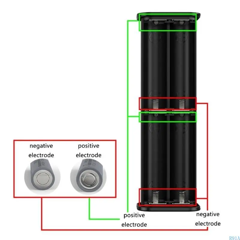 R91A 4x21700 Battery Organizers Power Banks Box Quick Charging Enable Battery Holder Detachable Outer Case No Batteries