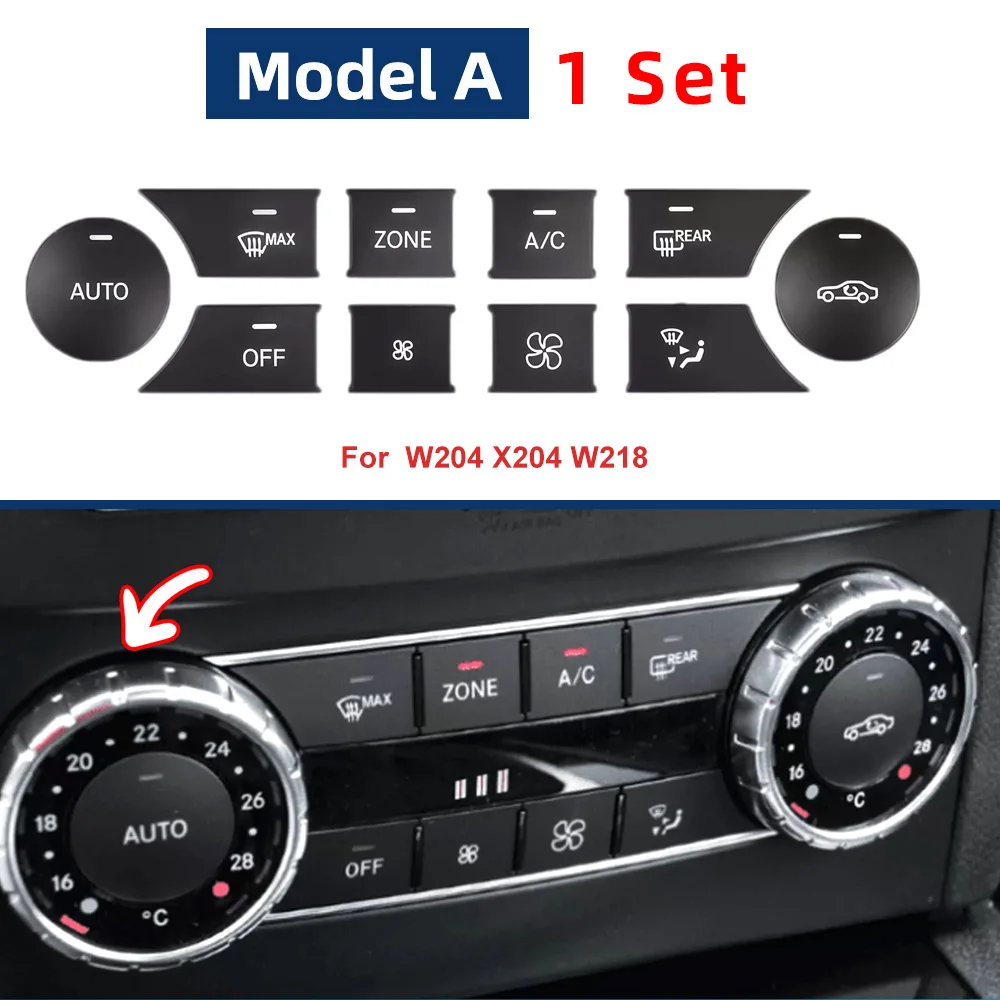 10PCS/12PCS For Benz W204 X204 W218 C GLK CLS Dashboard Air Conditioner AC Control Button Heater Switch Cover Cap Replacement