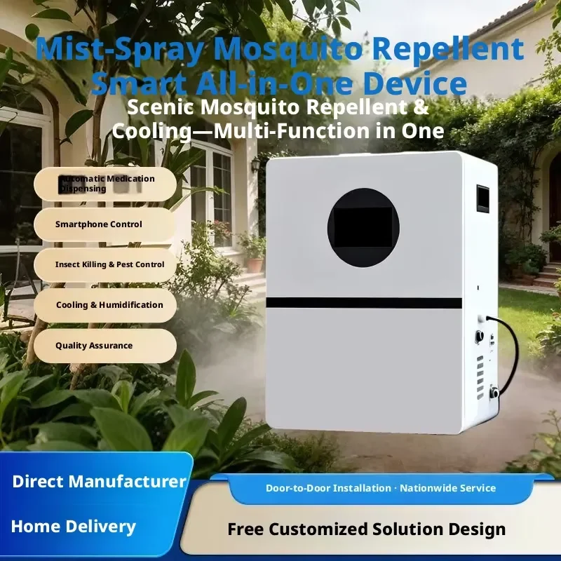 i Daringfish Modern Mosquito-Control Misting System High-Pressure Spray for Cooling & Humidification in Garden Lawn Home