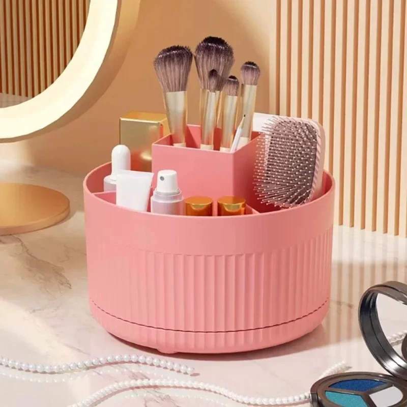 360° Rotating Makeup Box for Desktop Organizer Jewelry Cosmetic Brush Holder Lipstick Eyebrow Pencil Holder Stationery Storage