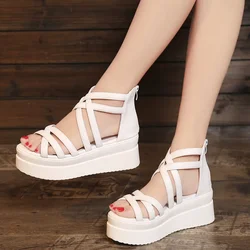 2023 Summer New Wedge Muffin with Cold Boots Cross with Roman Sandals Wholesale Price for Women's Shoes