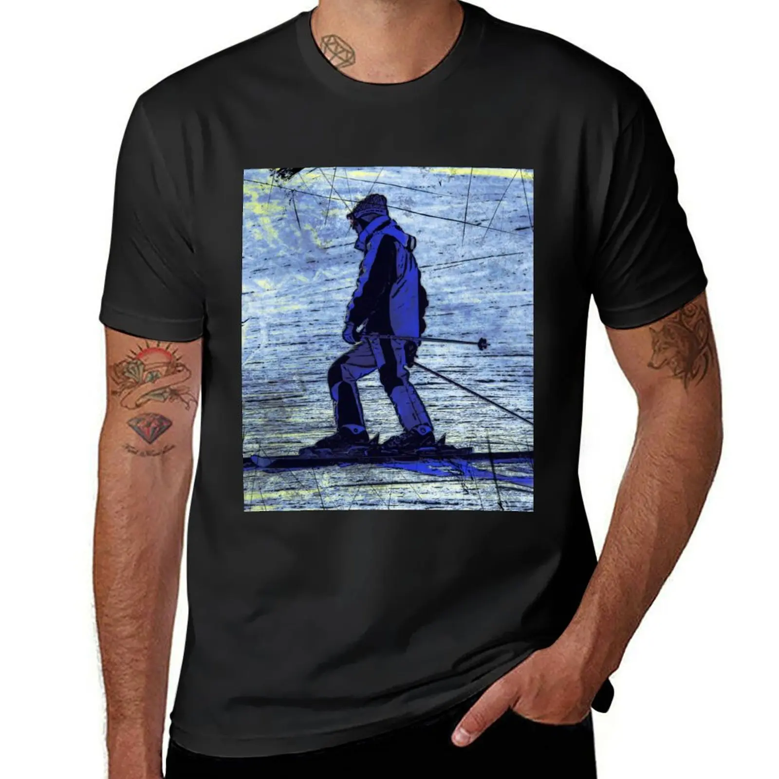 Sundown Skier T-Shirt Aesthetic clothing blanks mens graphic t-shirts hip hop