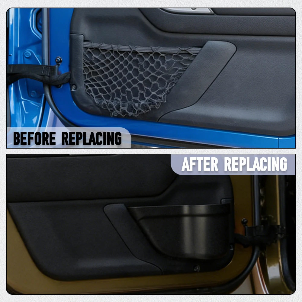 Pair Car Front Side Door Cup Holder Storage Box Door Pockets Car Interior Accessories Fit for Jeep Wrangler JK 2011-2017 2/4Door