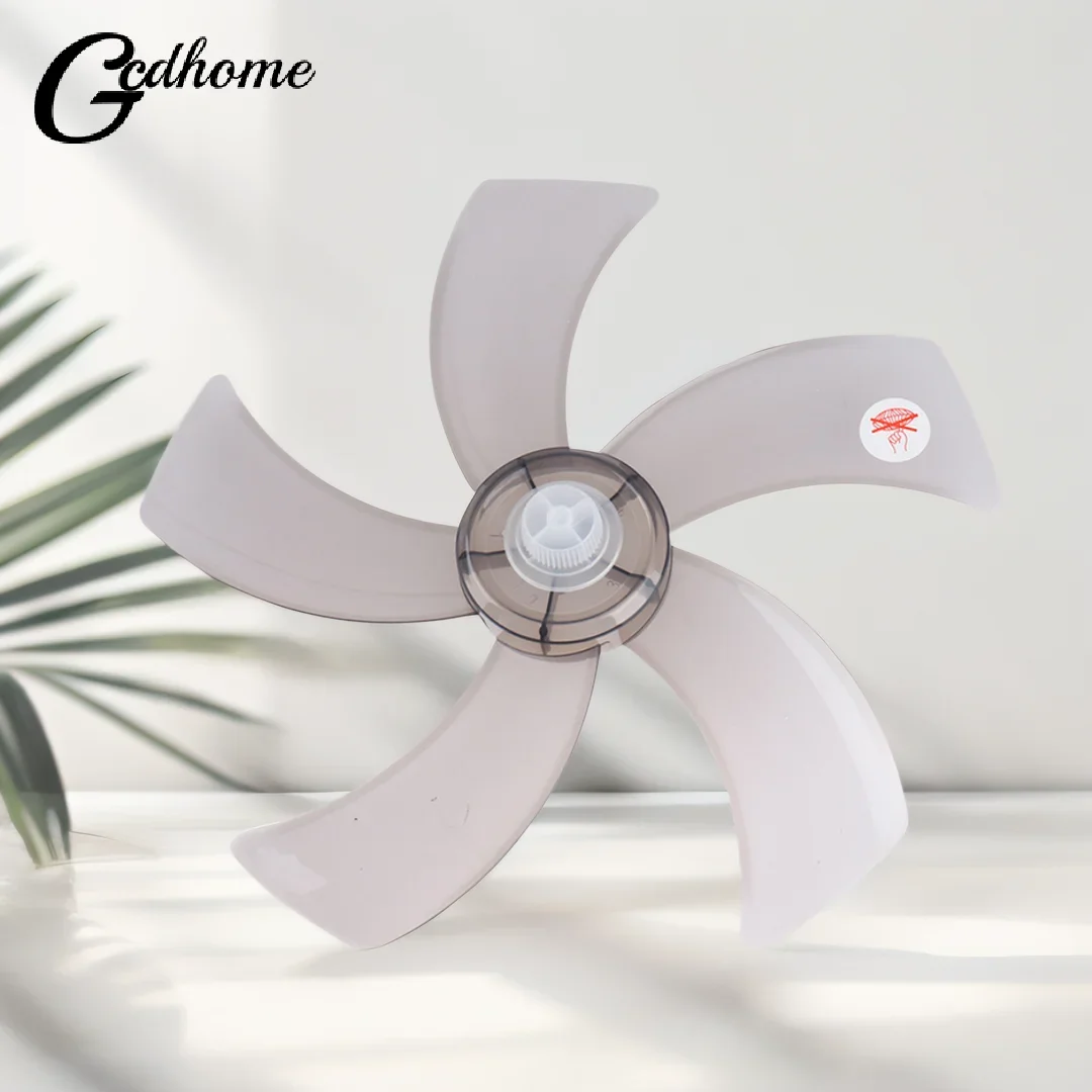 16 Inch Household Fan Blade Five Leaves With Nut Cover For Pedestal Fan Table Floor Fan Blade Gray Fan Blade Accessories