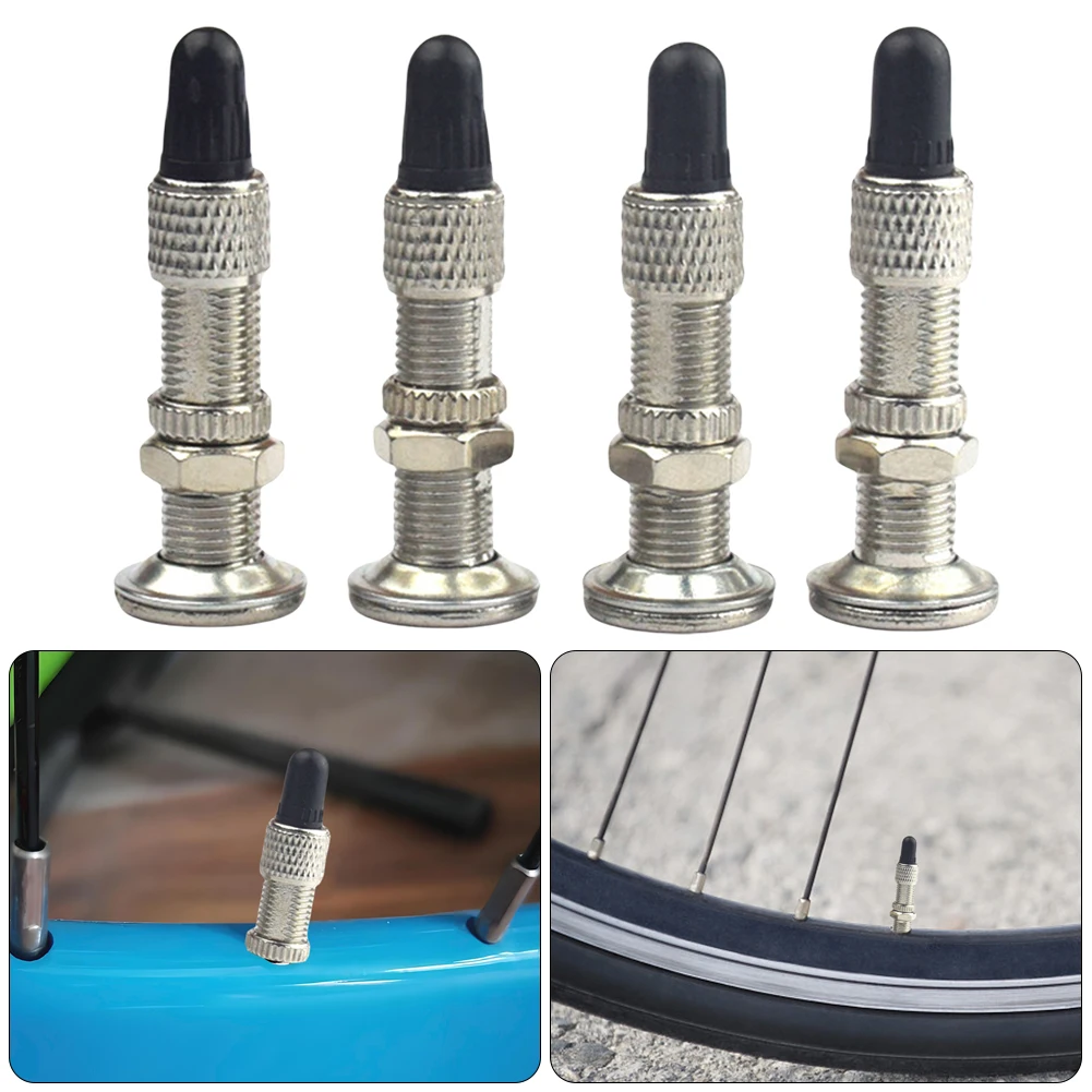 

4Pcs Woods English Valves Zinc Alloy Mountain Bike Dunlop Valve Core Tire Tubeless Valve Cycling Replacement Parts