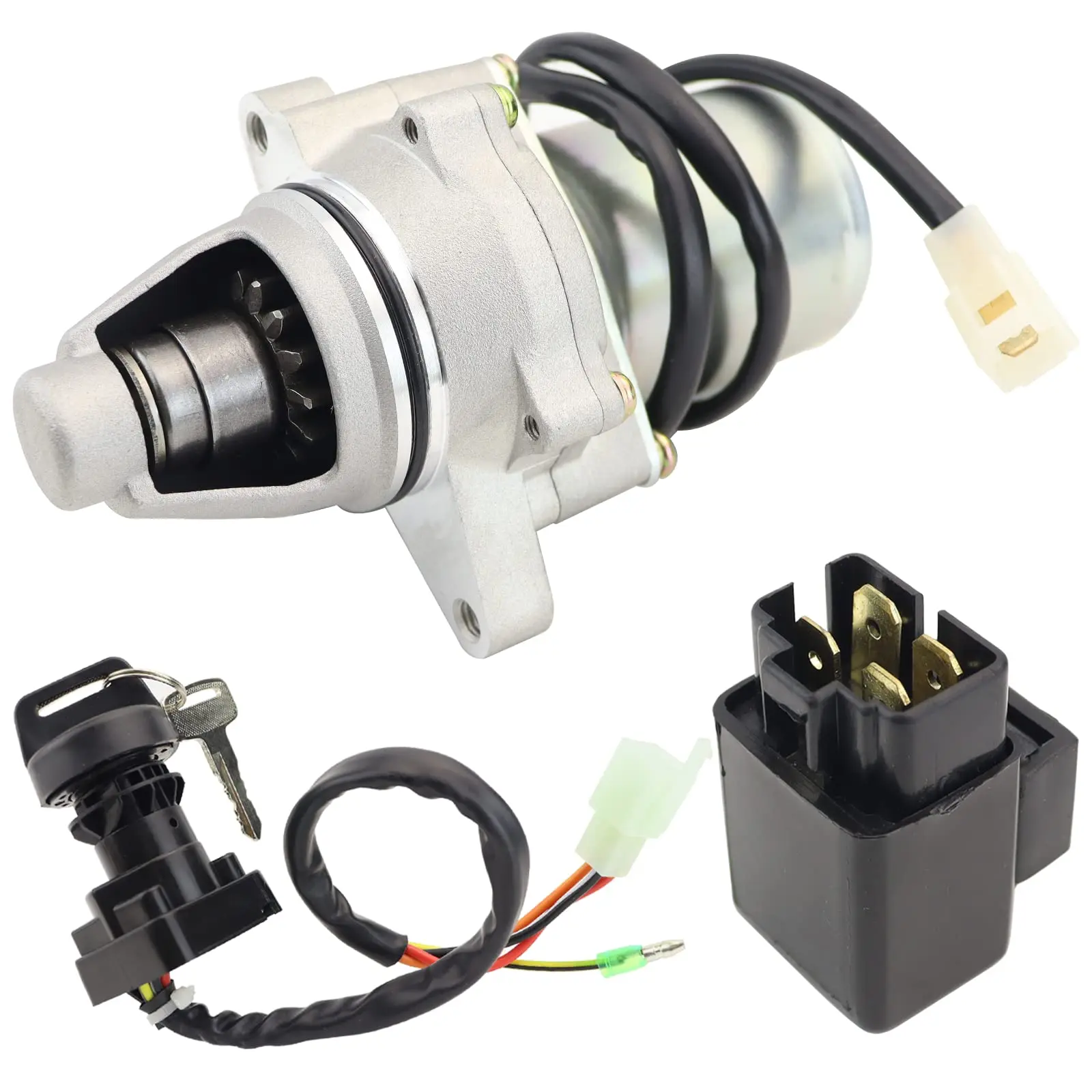 

Starter Motor & Solenoid Relay & Ignition Switch for Suzuki ATV LT80 Quadsport 1987-2006 31100-40B00 31100-40B01 21163-S003