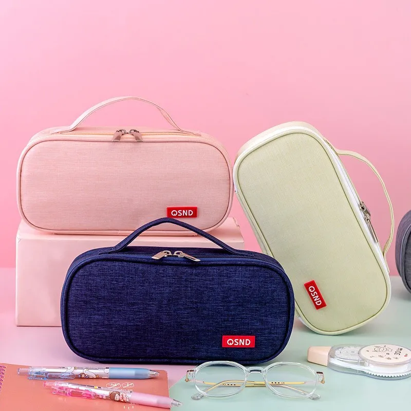 

1PC Stationery Bag Pencil Case Large Capacity Pencil Bag Handheld Pencil Case School Stationery Box Cosmetics Portable Gifts