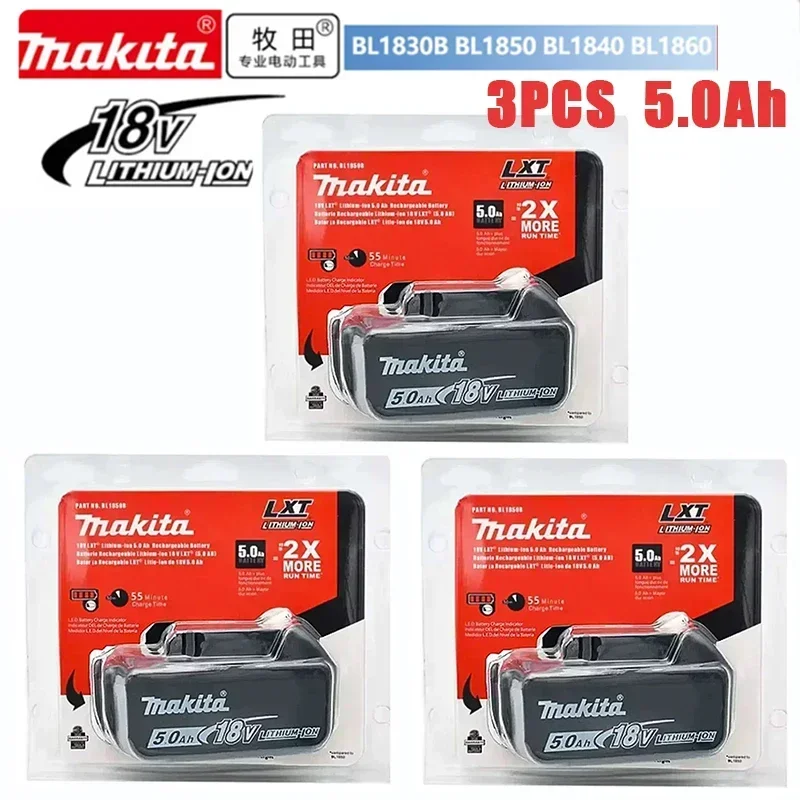 100% Originele Makita 18V 6.0Ah Oplaadbare Batterij, Voor Makita BL1830 BL1830B BL1840 BL1840B BL1850 BL1850B Elektrisch Gereedschap Batterij