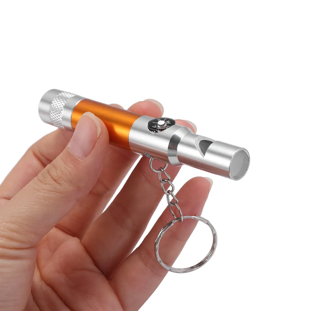 Kit Hot Sale Emergency Climbing Survival Keyring Hiking Tool Light Outdoor Compass Whistle Flashlight 3-In-1