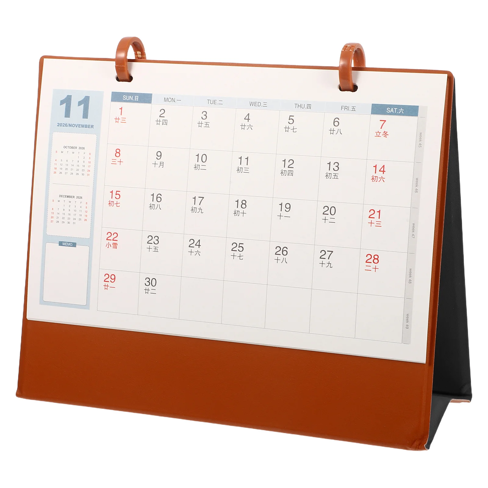 

2026 Mini Desk Horse Year Theme Pu Standing Desktop Calendar For Home Office Organization Orange Tabletop Calendar