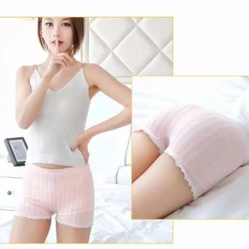 Lace Seamless Shorts Safety Short Pants Women High-stretch Boxer Briefs Sexy Short Women Dress Under Skirt Shorts Underwear