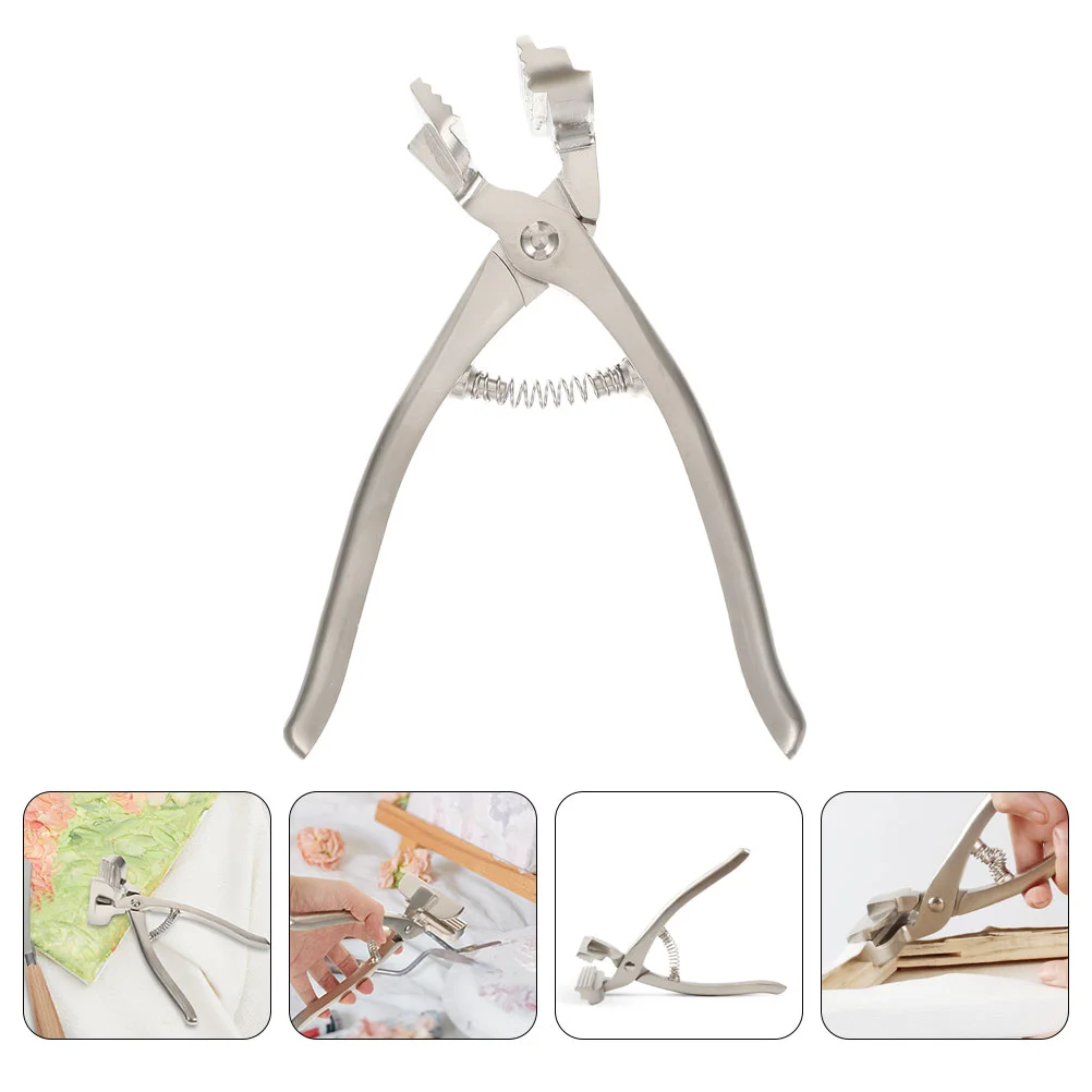 Stainless Steel Tongs Canvas Pliers Multifunctional Clamp Tension Tool 17X14.5X7.6CM Silver Metal Practical Gripper Stretching