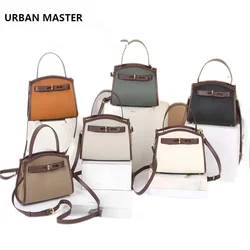 URBAN MASTER Handbag for Women Shoulder Corssbody Designer Bags Genuine Cow Leather Ladies Top Handle Belt Luxury Handbags