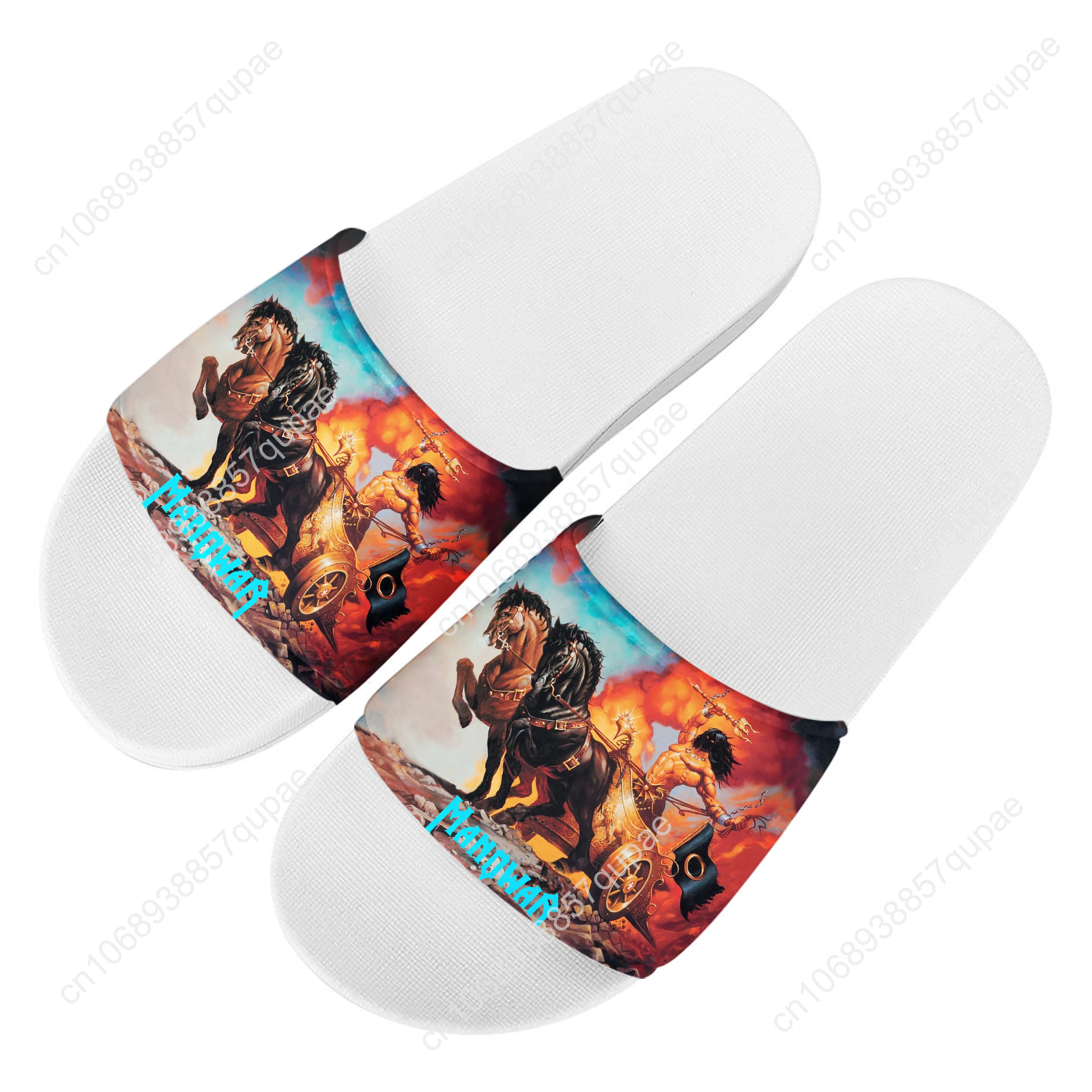 Manowar Band Slippers Home Water Shoes Rock Singer Men Women Teenagers Beach Pool Sandals High Quality Custom Summer Slipper