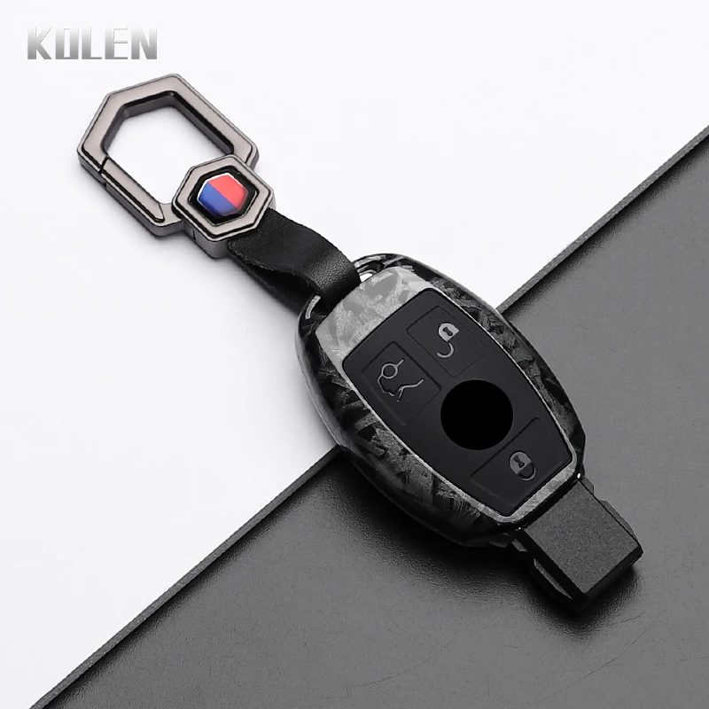 ABS Carbon Faser Stil Auto Schlüssel Fall Abdeckung Für Mercedes Benz A B C E Klasse GLS GLA GLK GLC CLS CLA AMG W204 W205 W212 W463 W176