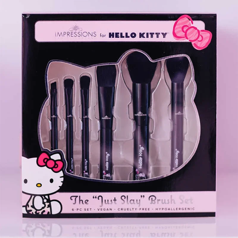 MINISO Hello Kitty Makeup Brush Set Eye Shadow Brush Powder Blusher Brush Professional Makeup Brush Hello Cat Makeup Cotton