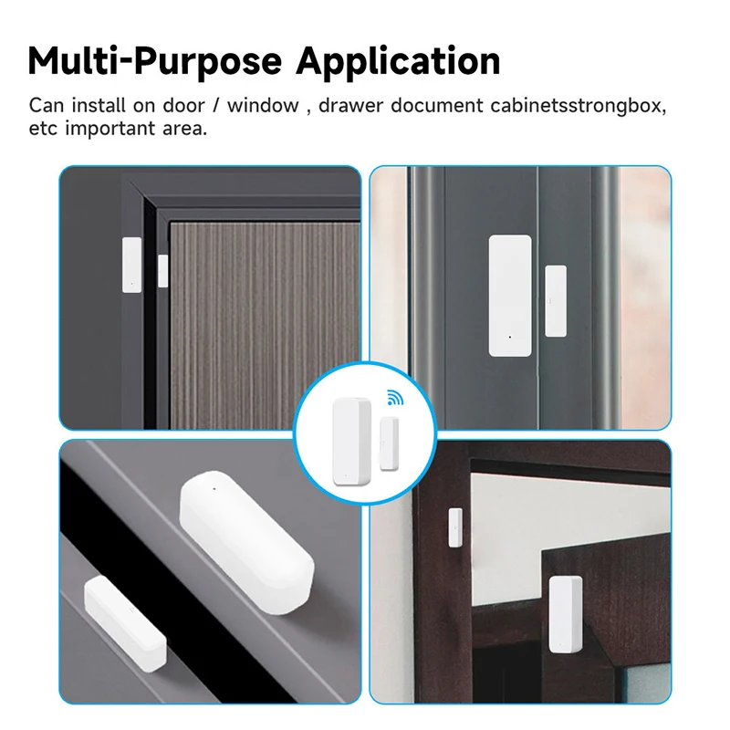 Tuya wifi/zigbee sensor de porta janela casa inteligente detector porta sem fio aberto/fechado sistema alarme para alexa google